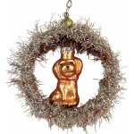 Vánoční ozdoba skleněný pejsek ve věnečku 8*4*9 cm Clayre & Eef – Hledejceny.cz