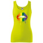 Dobrý Triko dámské tílko s potiskem Pride ústa Limetková – Zboží Dáma