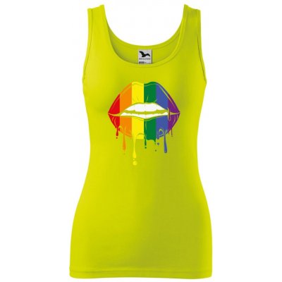 Dobrý Triko dámské tílko s potiskem Pride ústa Limetková – Zboží Dáma