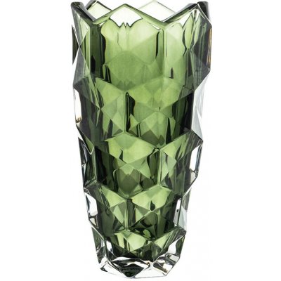 Crystal Bohemia KŘISTÁLOVÁ VÁZA BOHEMIA LUNAR SMOKEY GREEN 280MM – Hledejceny.cz