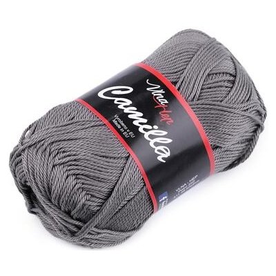 Bavlněná pletací příze Camilla (50g) varianta šedá tmavá – Zboží Mobilmania