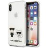 Pouzdro a kryt na mobilní telefon Apple Karl Lagerfeld iPhone Xs Max Karl & Choupette čiré