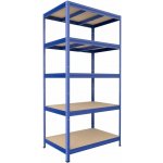 Biedrax Regál do sklepa 35 x 120 x 180 cm, modrý, 5 polic MDF, nosnost 200 kg na polici – Zboží Mobilmania