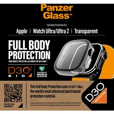 PanzerGlass Full Protection D3O čirý, Apple Watch Ultra/Ultra 2 49mm 3688 – Zboží Živě