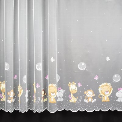 Forbyt žakárová záclona dětská ZVÍŘÁTKA 623-983-01, s bordurou, barevná, výška 160cm (v metráži) – Sleviste.cz