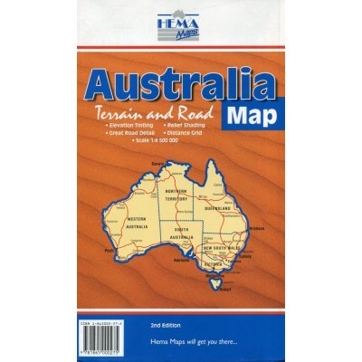 mapa Australia Terrain 1:4.5 mil. HEMA