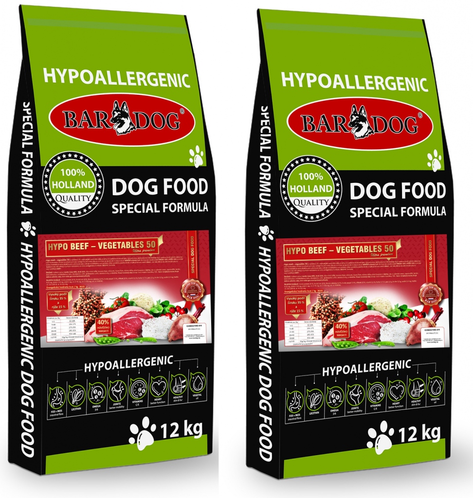 BARDOG Hypo BEEF Vegetables 50 2 x 12 kg