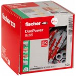 Fischer DUOPOWER 8x65 mm (balení 50 ks) - univerzální uzlovací hmoždinky, prodloužené – Sleviste.cz