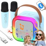 MINI SADA PRO KARAOKE 2 MIKROFONY BEZDRÁTOVÝ REPRODUKTOR RGB BLUETOOTH – Zboží Dáma