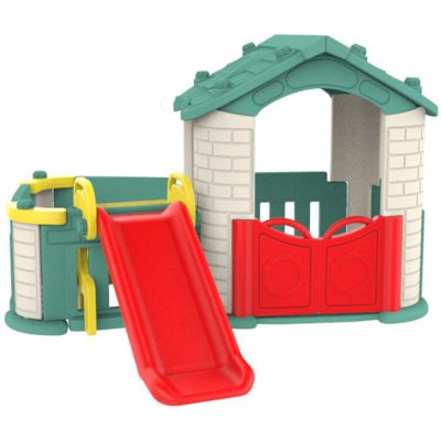 RKToys Dětský zahradní domeček se skluzavkou 3v1 Zelený – Sleviste.cz