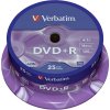 8 cm DVD médium Verbatim DVD+R 4,7GB 16x, Advanced AZO+, cakebox, 25ks (43500)