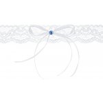 Svatební podvazek - bílá krajka, mašlička – Zboží Dáma