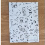 Látkový obal k vybarvení mořský svět A4 A5 na učebnici sešit slabikář A4 – Hledejceny.cz