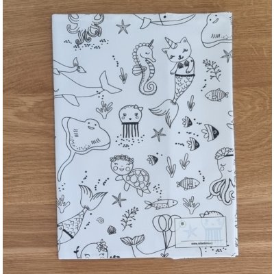 Látkový obal k vybarvení mořský svět A4 A5 na učebnici sešit slabikář A4 – Hledejceny.cz