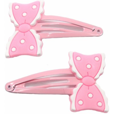 Kovové sponky s mašličkou, 2 ks Barva: světle růžová – Zboží Dáma