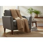 Mybesthome přehoz na křeslo sedačku LENNY tmavě béžová 70 x 160 cm – Zboží Mobilmania