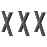 Omaxi 316547 Nohy k jídelnímu stolu ve tvaru X 3 ks antracitové 80 x 72-73 cm ocel – Sleviste.cz