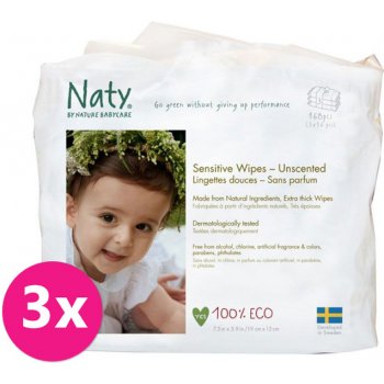 Naty Nature Babycare dětské vlhčené ubrousky 3 x 56 ks