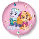 PROCOS Balonek TLAPKOVÁ PATROLA Skye a Everest kulatý růžový foliový 46cm – Zboží Dáma
