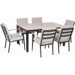 Garden Line Sada zahradního nábytku Dowy pro 6 osob béžová/černá – Hledejceny.cz
