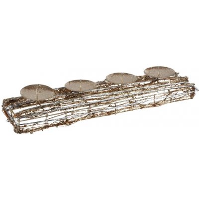MFP 8885933 svícen ratan zlatý vánoční 10x40cm R4016 – Hledejceny.cz