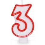 Wimex Svíčka číslice 3 červená 7 5cm – Zboží Dáma