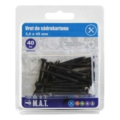 M.A.T. Group Vruty do sádrokartonu 3,5 x 45mm fosfátované jemný závit (40ks) – Hledejceny.cz