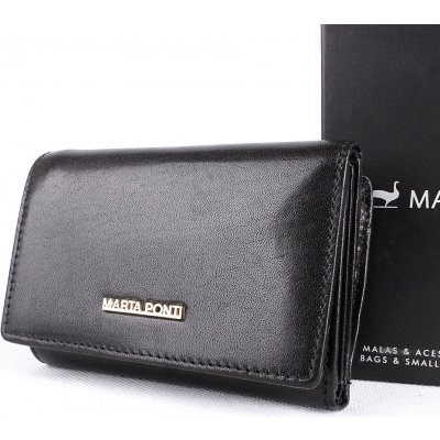 Malá černá luxusní kožená peněženka Marta Ponti no. 806 – Zboží Mobilmania