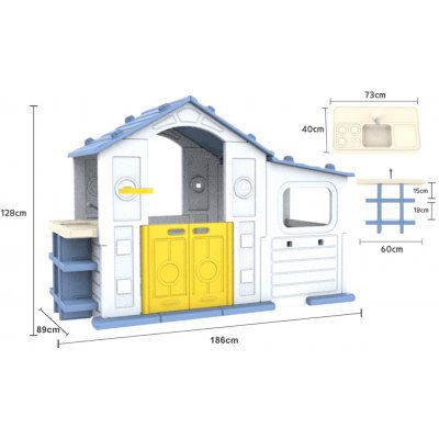 Ramiz Velký dům s vestibulem, košem a umyvadlem Modrá střecha – Zboží Dáma