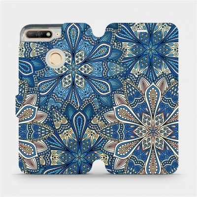 Pouzdro Mobiwear parádní flip Huawei Y6 Prime 2018 - V108P Modré mandala květy – Hledejceny.cz