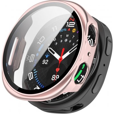 VSECHNONAMOBIL 115107 PC FULL COVER Plastový kryt se sklem pro Samsung Galaxy Watch8 44mm metalický růžový – Zboží Živě