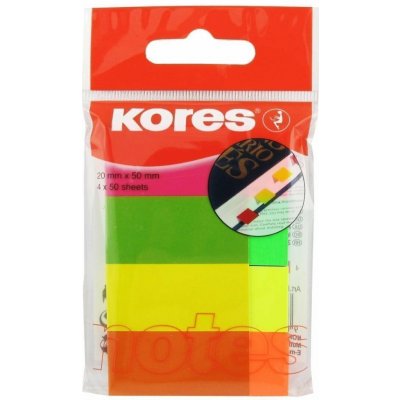 Záložky samolepicí Kores 50 x 20 mm, 4 x 50 ks – Hledejceny.cz