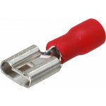 Faston konektor 6,3 mm poloizolovaný červený / samice