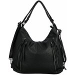 Trendy dámský koženkový kabelko-batoh Dilimil černý – Sleviste.cz