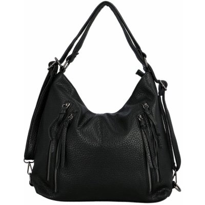 Trendy dámský koženkový kabelko-batoh Dilimil černý – Sleviste.cz