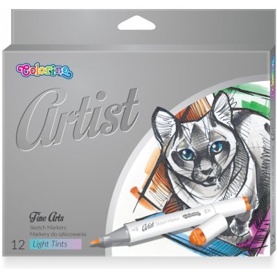 Skicovací fixy Colorino Artist -oboustranné 12 barev R81100 – Zboží Živě