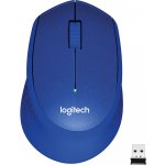 Myš Logitech Wireless Mouse M330 Silent Plus / optická / 3 tlačítka / 1000dpi - modrá (910004910)
