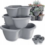 Prosperplast Květináč pyramidový na bylinky RESPANA 3 patra šedá (405U) – Sleviste.cz