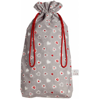 Velký wrapáček L - Šedý se srdíčky – Zboží Mobilmania