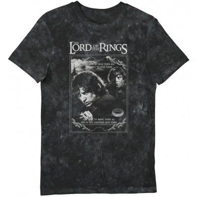 CurePink pánské tričko The Lord Of The Rings Pán prstenů The Fellowship [96BW1BLOR] černá – Hledejceny.cz