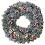 Emos DCTW06 LED vánoční věnec zasněžený 38 cm 2x AA vnitřní teplá bílá časovač – Hledejceny.cz