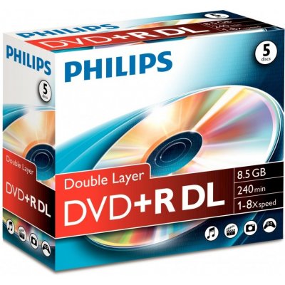 Philips DVD+R DL 8,5GB 8x, jewel, 5ks (DR8S8J05C/00) – Zbozi.Blesk.cz