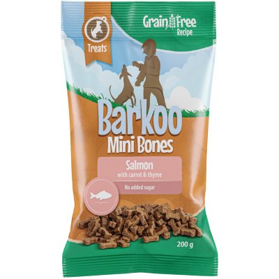 Barkoo Mini Bones semi moist receptura bez obilovin s lososem, mrkví a tymiánem 4 x 200 g 200 g – Zboží Mobilmania