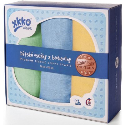 XKKO Osušky z biobavlny Organic 90 x 100 Staré časy PastelsBoys 3 ks – Zbozi.Blesk.cz