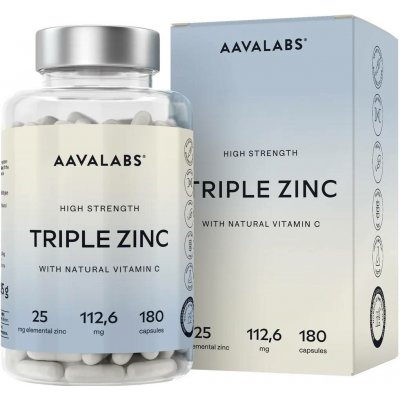 Aavalabs Triple Zinc Komplex zinku a vitaminu C 180 kapslí – Hledejceny.cz