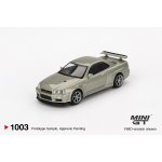 NISSAN SKYLINE GT-R (R34) V- SPEC II NÜR MILLENIUM JADE 2002 - 1:64 -Mini GT-blistr – Zboží Mobilmania