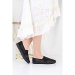 Prety Černé krajkové slip on tenisky 11098-1B.WH – Zboží Mobilmania