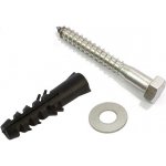 Montážní sada 10mm k upevnění držáků a konzolí (1x hmoždinka 10mm, 1x vrut 6mm, 1x podložka) – Zboží Živě