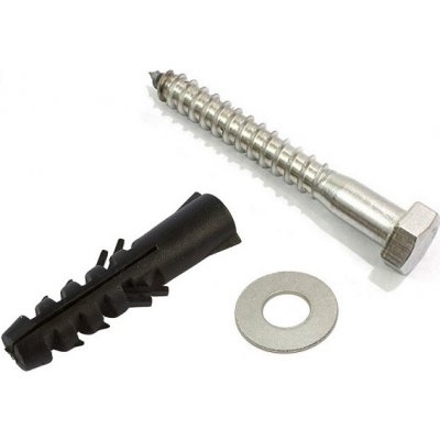Montážní sada 10mm k upevnění držáků a konzolí (1x hmoždinka 10mm, 1x vrut 6mm, 1x podložka) – Zboží Živě