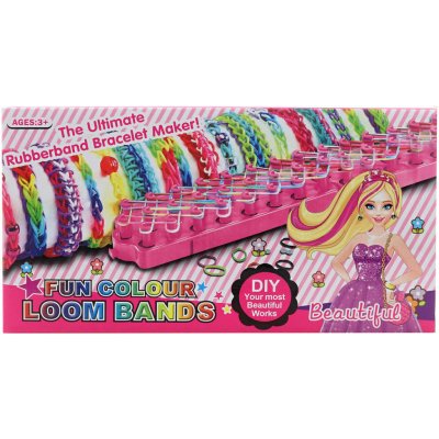 Udělej si náramek Gumičky LOOM BANDS 300ks tkalcovský stav s doplňky 181562 – Zboží Dáma